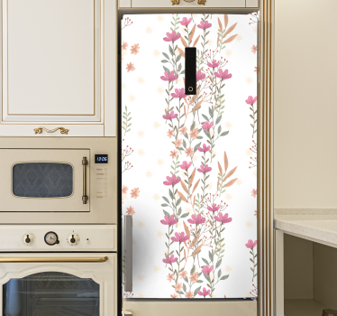 Adesivo per frigo disegno floreale bianco - TenStickers