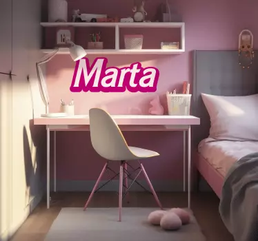 Adesivo murale nome personalizzabile in colore rosa - TenStickers