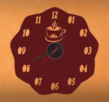 Sticker orologio caffè bollente - TenStickers
