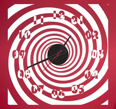 Sticker orologio illusione spirale - TenStickers