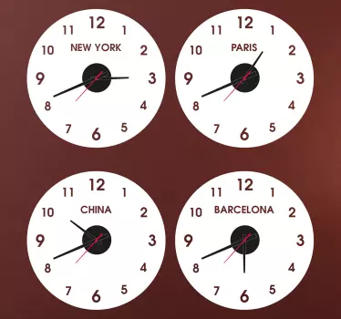 Sticker orologio paesi - TenStickers