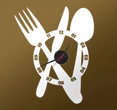Sticker orologio posate - TenStickers