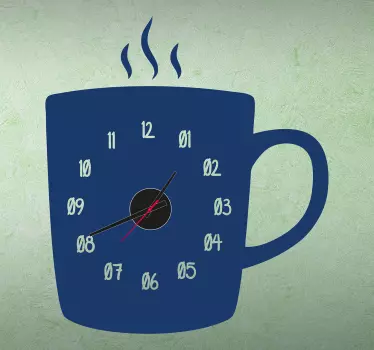 Sticker orologio tazza di caffé - TenStickers