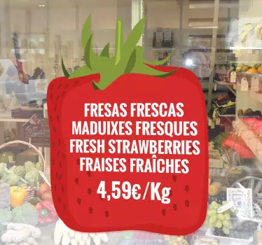 Sticker ortofrutta offerta fragola - TenStickers