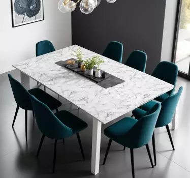 Adesivo murale sala da pranzo marmo grigio per tavolo - TenStickers