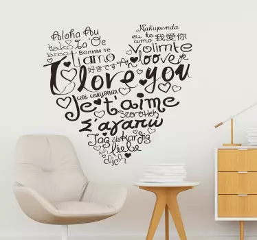 Ti amo adesivo murale lingue - TenStickers