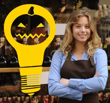 Vetrofanie luce di zucca giocosa - TenStickers