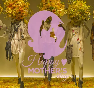 Vetrofanie messaggio di buona festa della mamma - TenStickers