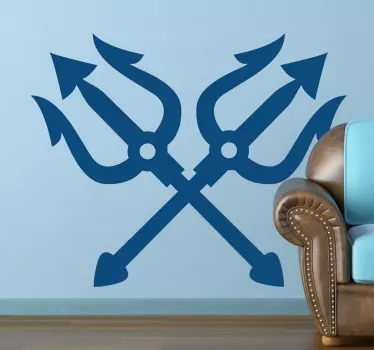 Vinile decorativo tridenti di Nettuno crociati - TenStickers
