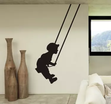 Wall sticker bambino sull'altalena - TenStickers