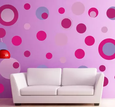 Set di 45 Adesivo murale cerchi - TenStickers
