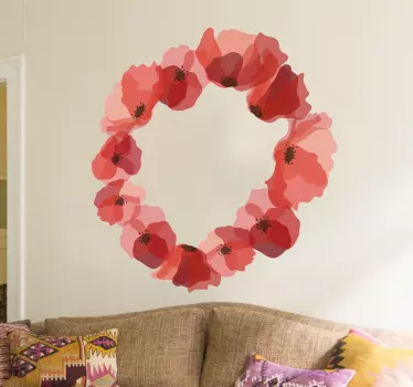 Wall sticker cerchio papaveri - TenStickers