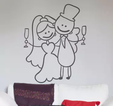 Wall sticker coppia che brinda - TenStickers