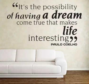 Wall sticker frase Paulo Coelho - TenStickers