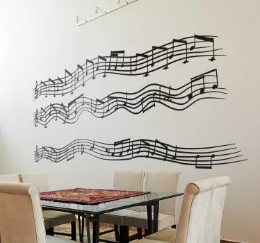 Wall sticker pentagramma canzone Immagine - TenStickers