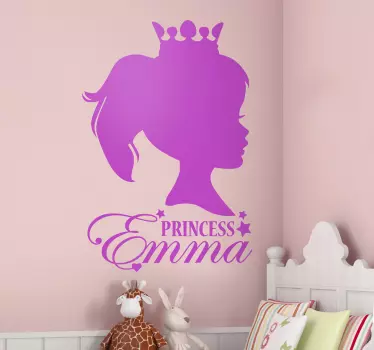 Wall sticker personalizzato silhouette principessa - TenStickers