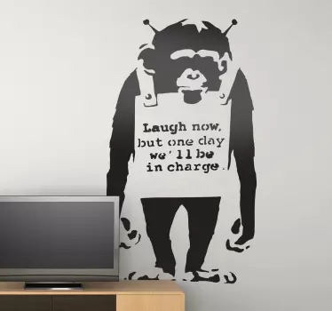 Adesivo murale Scimmia Bansky - TenStickers