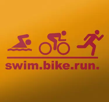 Wall sticker swim.bike.run. - TenStickers