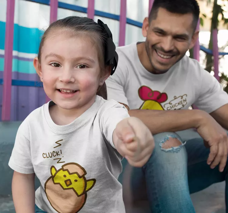 T-shirt padre e figlio pulcino e pollo - TenStickers