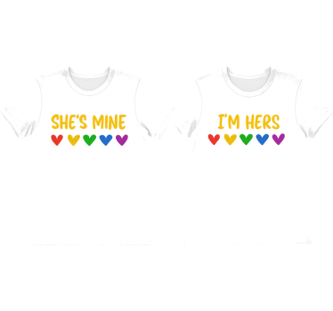 Maglietta fidanzati lgbt lei è mia - TenStickers