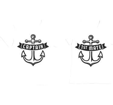 Maglietta fidanzati capitano - primo ufficiale - TenStickers