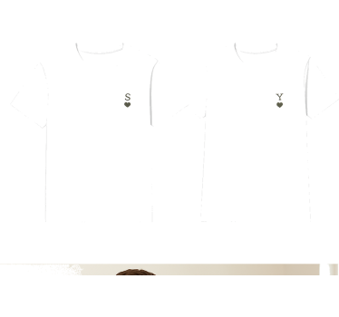 Maglietta fidanzati iniziali minimaliste - TenStickers