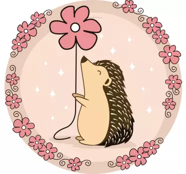 Maglietta bebè riccio carino con fiore - TenStickers