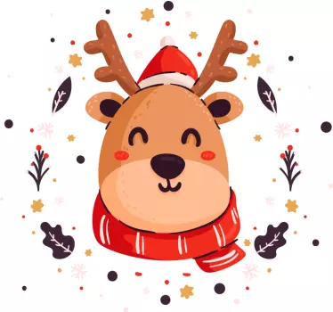 Felpa volto di renna allegra - TenStickers