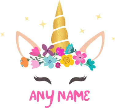 Maglietta bebè unicorno fiorito personalizzata - TenStickers