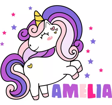 Maglietta bebè unicorno personalizzata amilia - TenStickers