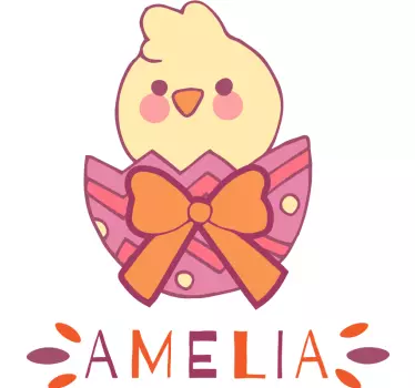 Maglietta bebè pulcino carino con fiocco - TenStickers