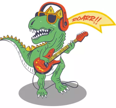 Maglietta bebè dinosauro che suona la chitarra - TenStickers
