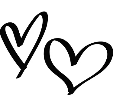 Maglietta fidanzati due simboli di cuore - TenStickers