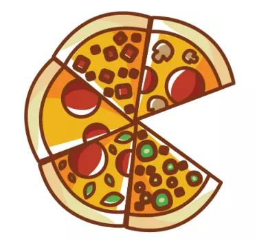 T-shirt fidanzati Pizza coincidente en trozos - TenStickers