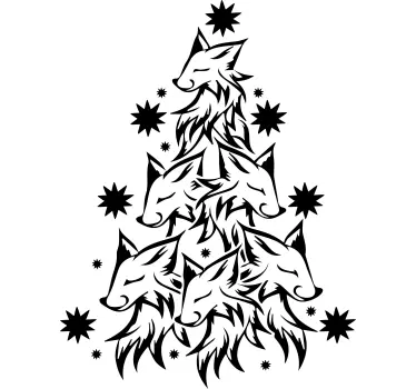 Felpa silhouette di lupo festivo - TenStickers