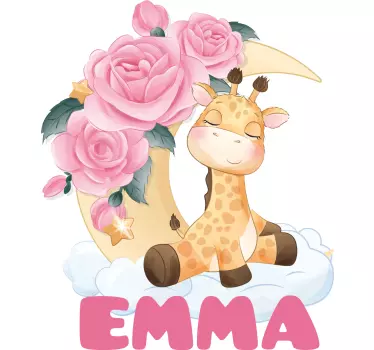 Maglietta bebè Simpatici animali giraffa con nome - TenStickers