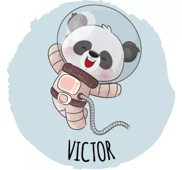 Maglietta bebè Simpatico panda per ragazzo con nome - TenStickers