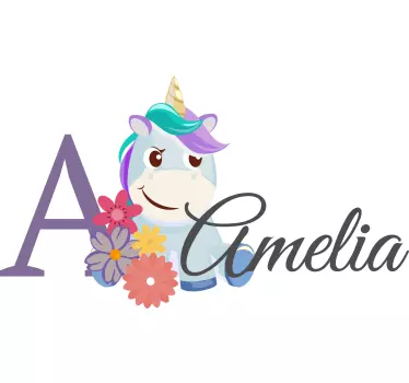 Maglietta bebè con nome di unicorno carino - TenStickers