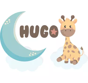 Maglietta bebè giraffa carina e luna - TenStickers