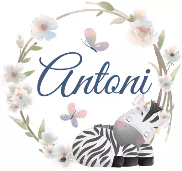 Maglietta bebè zebra personalizzata per nursery - TenStickers