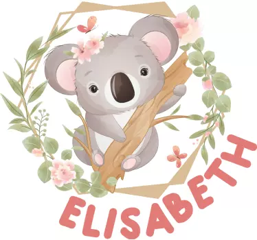Maglietta bebè Simpatici animali koala con nome - TenStickers