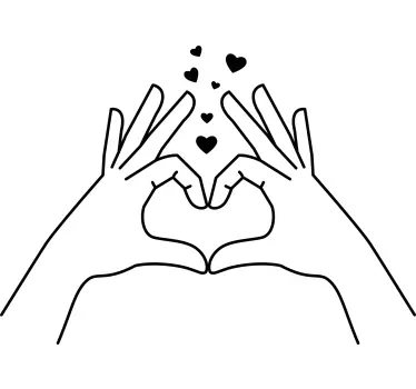 Maglietta fidanzati gesto mani a cuore - TenStickers