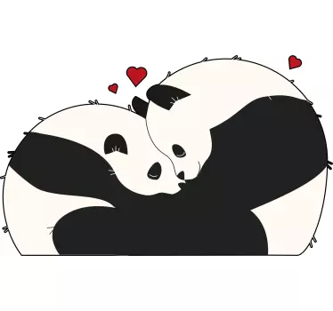 Maglietta fidanzati connessione d'amore panda - TenStickers