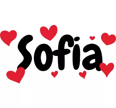 Maglietta personalizzata nome con cuori - TenStickers