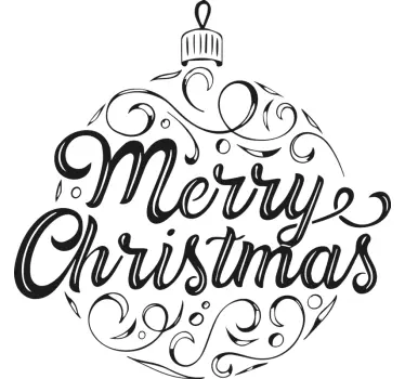 Maglietta personalizzata Natale palla con testo calligrafico - TenStickers