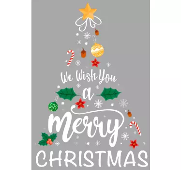 Maglietta personalizzata Natale albero con ornamenti e calligrafi - TenStickers