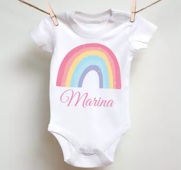 Maglietta bebè abbigliamento personalizzato arcobaleno - TenStickers