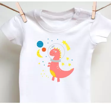 Maglietta bebè avventura del dinosauro spaziale - TenStickers