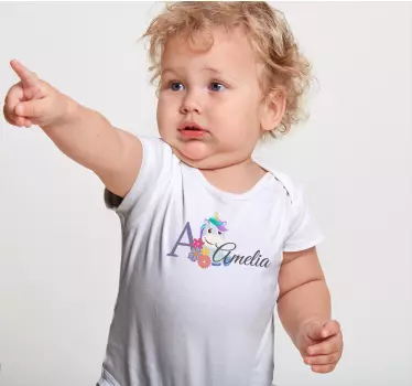 Maglietta bebè con nome di unicorno carino - TenStickers