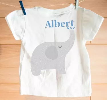 Maglietta bebè cucciolo di elefante con nome - TenStickers